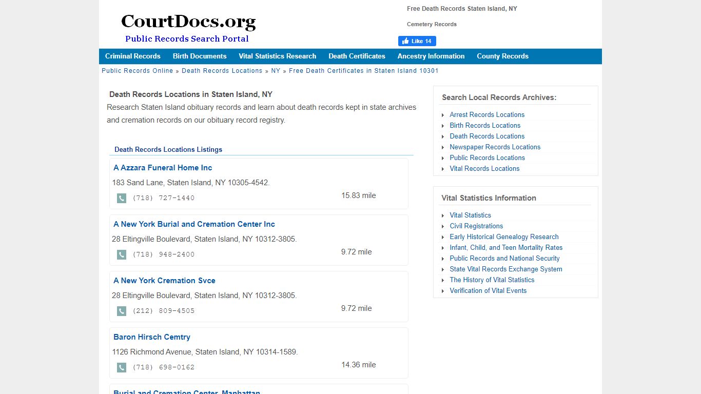 Free Death Records Staten Island, NY - Cemetery Records